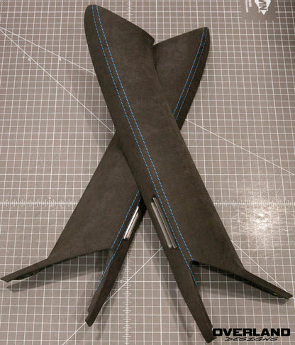 Black Alcantara with Blue Stitching