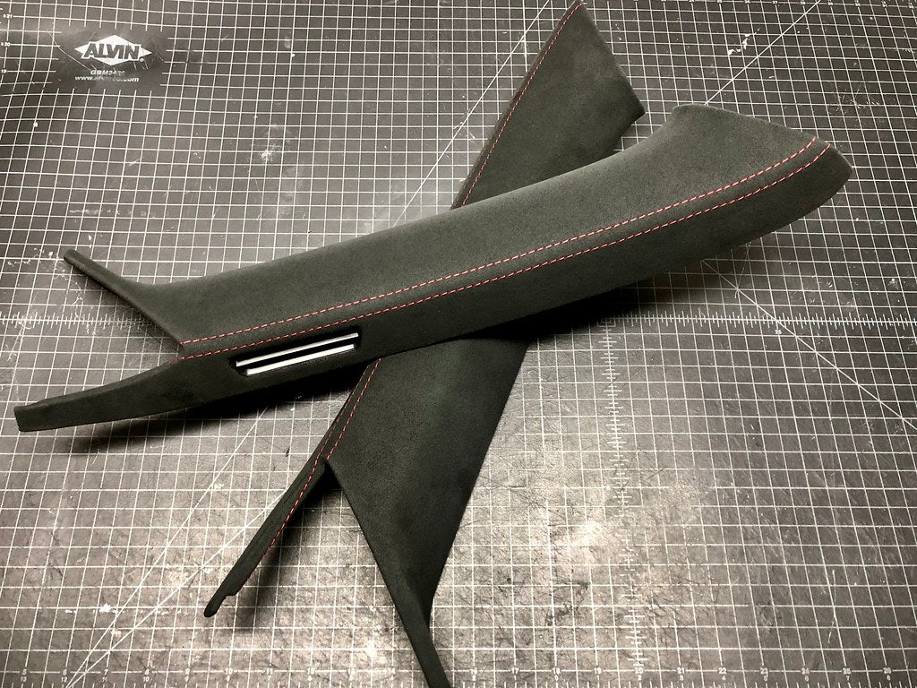 Black Alcantara with Red Stitching